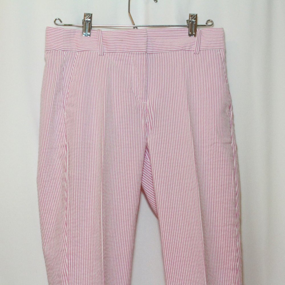J Crew Pink White Seersucker Pants 365 size 4